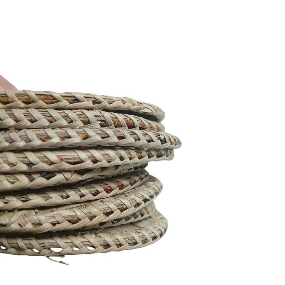 Handwoven Fabric Batik & Bamboo Coasters Set of 12 Vibrant Patterns Unique - Picture 3 of 10